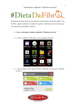 Tutorial para o aplicativo &ldquo;Monitore seu Peso&rdquo;