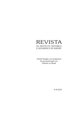 Volume - Nº 40 Ano 2010 - instituto histórico e geografico de sergipe