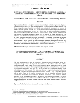Inova&ccedil;&atilde;o tecnol&oacute;gica &ndash; o desempenho da fibra do algod&atilde;o colorido