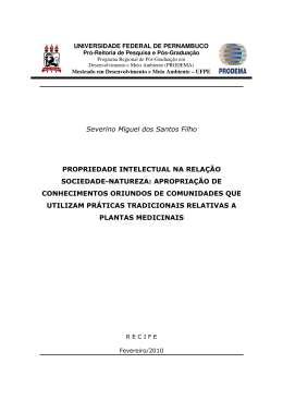 Severino Miguel dos Santos Filho PROPRIEDADE INTELECTUAL
