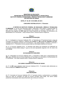 EDITAL 060 de 2014 VESTIBULAR 2014 - 2&ordm; SEMESTRE