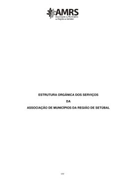 ESTRUTURA ORGÂNICA DOS SERVIÇOS DA