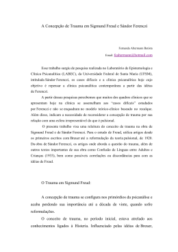 A Concepção de Trauma em Sigmund Freud e Sándor Ferenczi