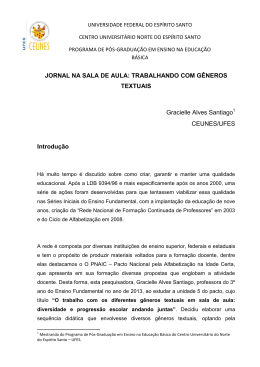 JORNAL NA SALA DE AULA: TRABALHANDO COM