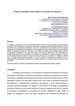 Estágio em geografia: teoria e prática na formação de