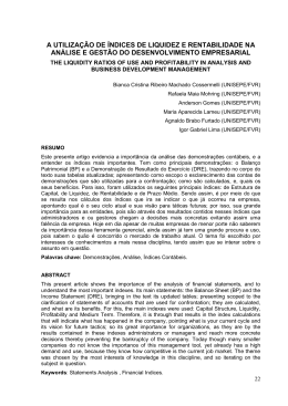 a utiliza&ccedil;&atilde;o de &iacute;ndices de liquidez e rentabilidade na an&aacute;lise