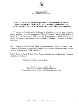 Edital n&ordm; 07 de Respostas aos Recursos do