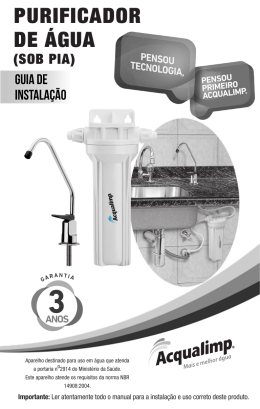 Purificador de &aacute;gua - Manual (sob pia)