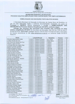 inscricoeshomologadas - Prefeitura Municipal de Campo Novo de