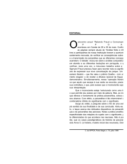 EDITORIAL Oencontro anual &ldquo;Relendo Freud e Conversando sobre
