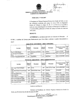 JUSTIÇA L - Tribunal Regional Eleitoral de Goiás