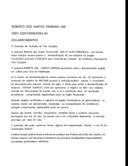 roberto dos santos ferreira -me cnpj: 028274909