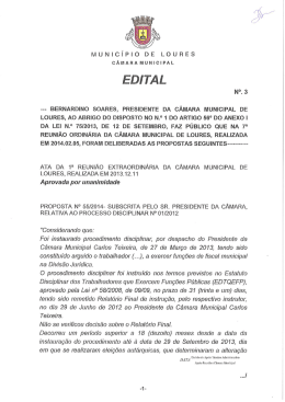 Delibera&ccedil;&otilde;es - C&acirc;mara Municipal de Loures