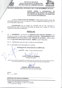 EXONERACAO DE EDERVAN DOS SANTOS FERREIRA SEMSA