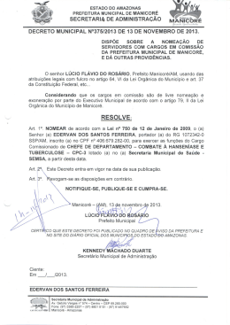 NOMEACAO DE EDERVAN DOS SANTOS FERREIRA SEMSA