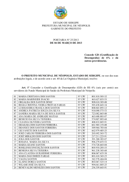 ESTADO DE SERGIPE PREFEITURA MUNICIPAL DE N&Eacute;OPOLIS