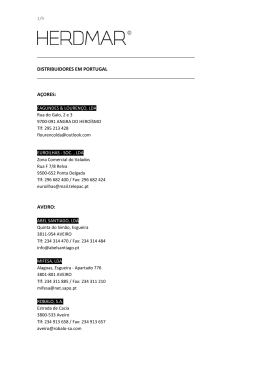 DISTRIBUIDORES EM PORTUGAL A&Ccedil;ORES: AVEIRO: