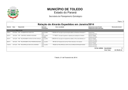 Janeiro 2014 - Portal do Munic&iacute;pio de Toledo