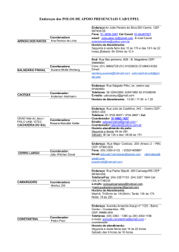 Endere&ccedil;os dos POLOS DE APOIO PRESENCIAIS UAB/UFPEL