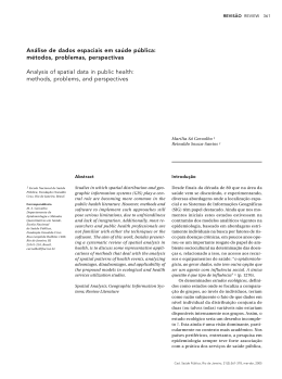 An&aacute;lise de dados espaciais em sa&uacute;de p&uacute;blica: m&eacute;todos