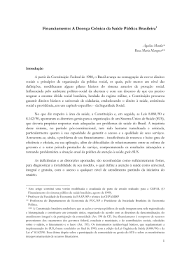 Financiamento: A Doen&ccedil;a Cr&ocirc;nica da Sa&uacute;de P&uacute;blica