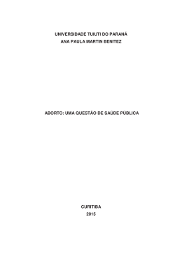 ABORTO UMA QUESTAO DE SAUDE PUBLICA - TCC On-line