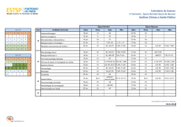 Calendário de Exames Análises Clínicas e Saúde Pública