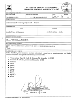 :l RELATÓRIO DE AuDITORIA EXTRAORDINÁRIA