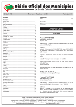 Ant&ocirc;nio Carlos - Governo do Estado de Santa Catarina