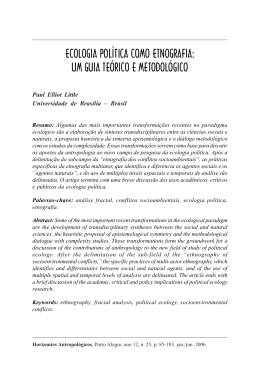 ecologia pol&iacute;tica como etnografia: um guia te&oacute;rico e