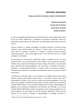 editorial inaugural para al&eacute;m do espa&ccedil;o como continente