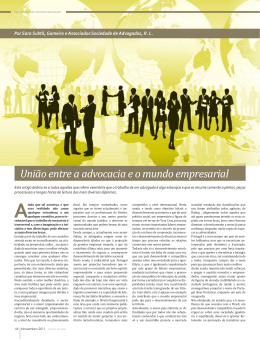 União entre a advocacia e o mundo empresarial