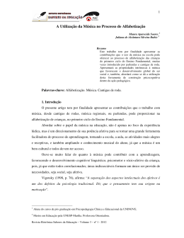 A Utiliza&ccedil;&atilde;o da M&uacute;sica no Processo de