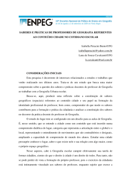 SABERES E PRÁTICAS DE PROFESSORES DE GEOGRAFIA