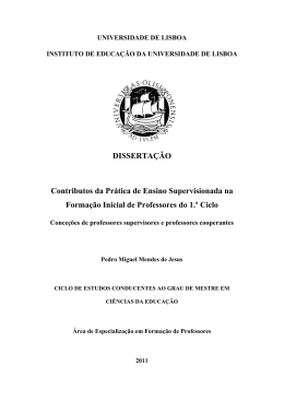 DISSERTA&Ccedil;&Atilde;O Contributos da Pr&aacute;tica de Ensino Supervisionada