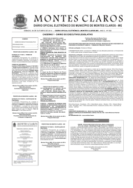 Di&aacute;rio Oficial Eletr&ocirc;nico - Prefeitura de Montes Claros-MG