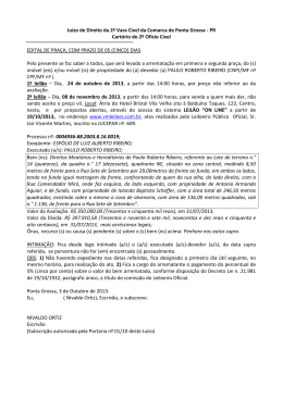 Ju&iacute;zo de Direito da 2&ordf; Vara C&iacute;vel da Comarca de Ponta Grossa