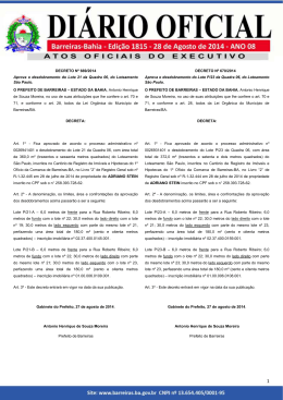 Diário Oficial – Edição 1815 - Prefeitura de Barreiras