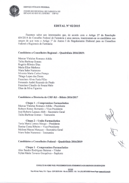 EDITAL N&deg; 02/2015 - CRF-RJ