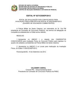 EDITAL Nº 027/CESIEP/2012 - Polícia Militar de Santa Catarina
