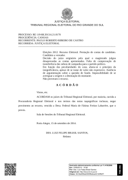Ac&oacute;rd&atilde;o - RE-11988 - Tribunal Regional Eleitoral do Rio Grande