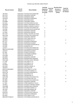 Ve&iacute;culos que dever&atilde;o realizar Recall 1