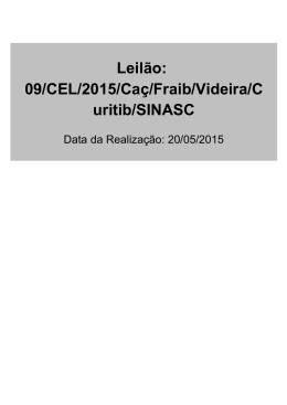 Proje&ccedil;&atilde;o Leil&atilde;o 09/CEL/2015 - Ca&ccedil;ador - CIRCULAR