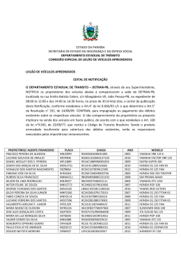 Edital de Notifica&ccedil;&atilde;o Jo&atilde;o Pessoa 2 - Detran-PB