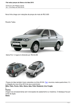Fiat reduz preços do Siena e do Idea 2010
