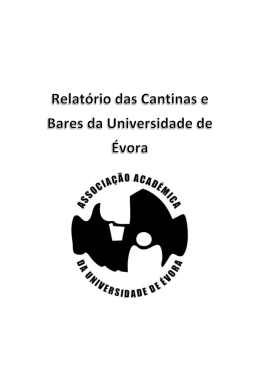 Relatório das Cantinas e Bares da Universidade de Évora