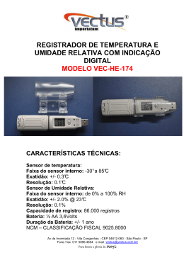 registrador de temperatura e umidade relativa com