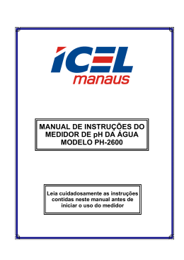 MANUAL DE INSTRUÇÕES DO MEDIDOR DE pH DA