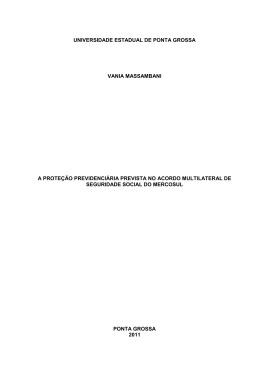 a prote&ccedil;&atilde;o previdenci&aacute;ria prevista no acordo multilateral de