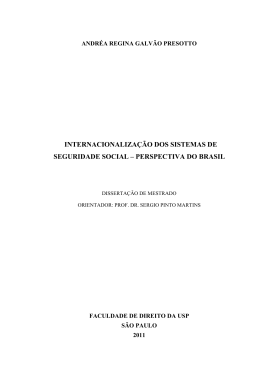 internacionaliza&ccedil;&atilde;o dos sistemas de seguridade social